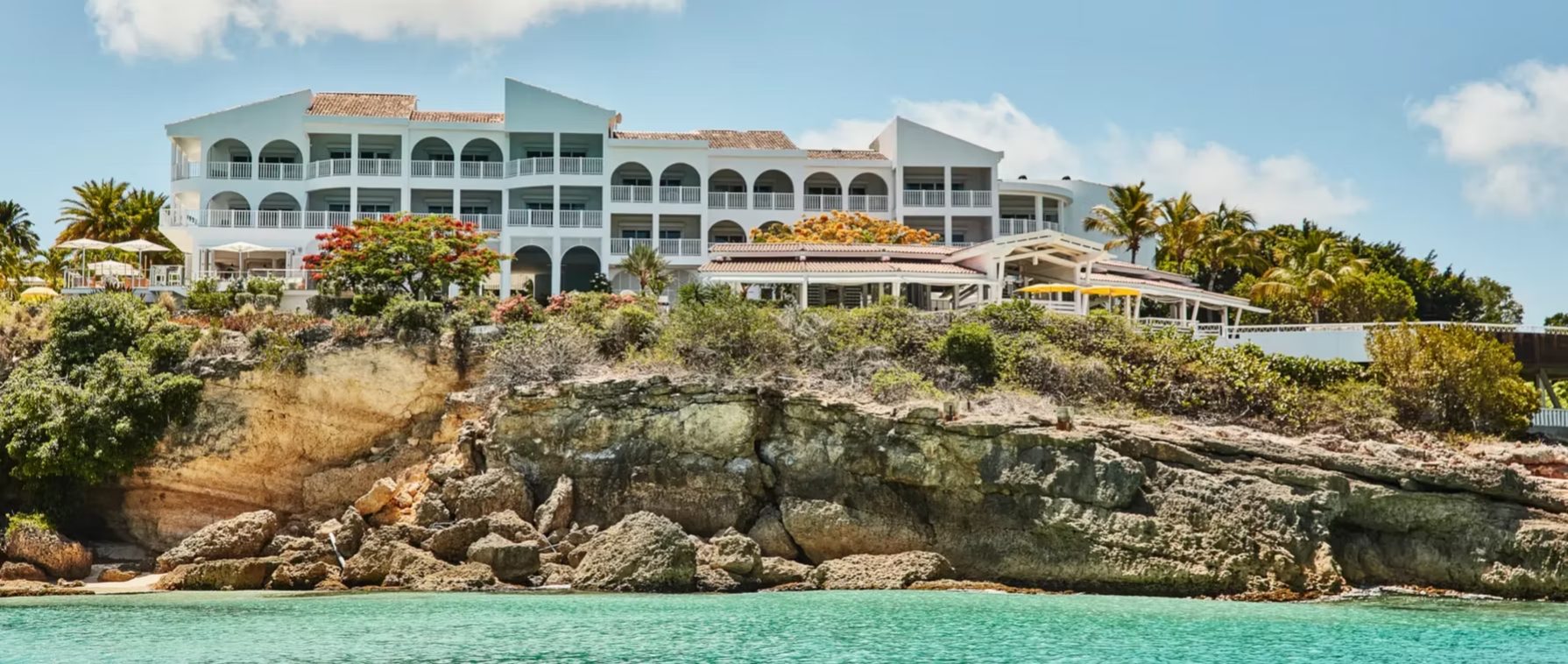 Malliouhana resort on coastal cliffs, Anguilla — impact windows supplied by Triangle Exports