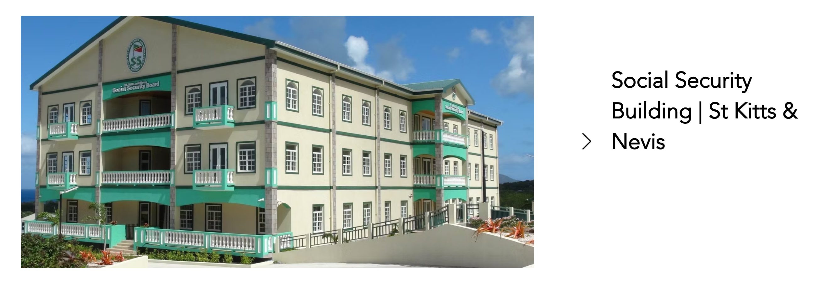 Social Security Board government office building, St. Kitts & Nevis