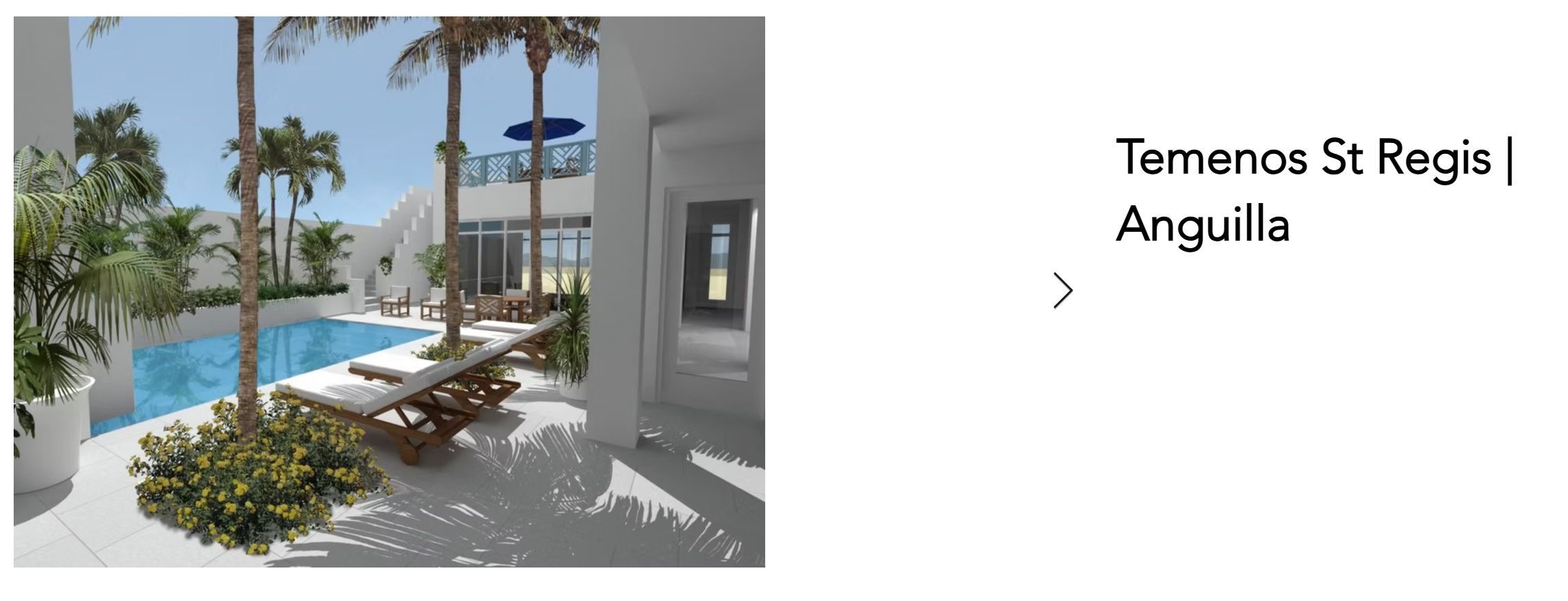 Temenos St. Regis resort pool terrace with impact glass doors, Anguilla