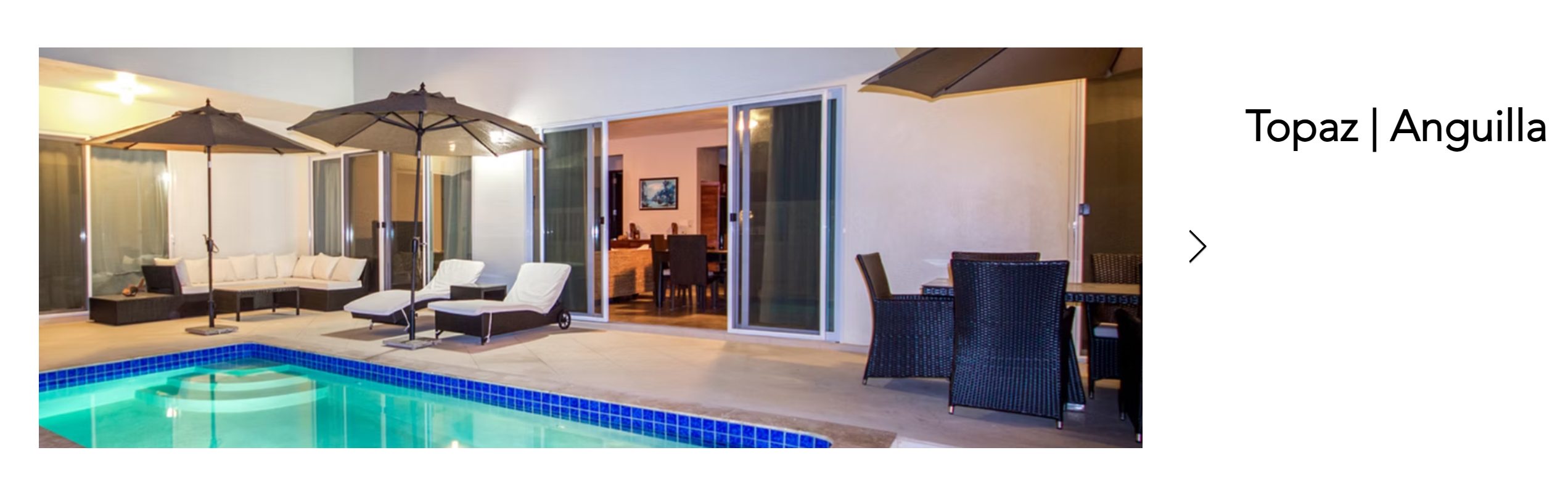 Topaz villa pool patio with hurricane-rated impact sliding doors, Anguilla