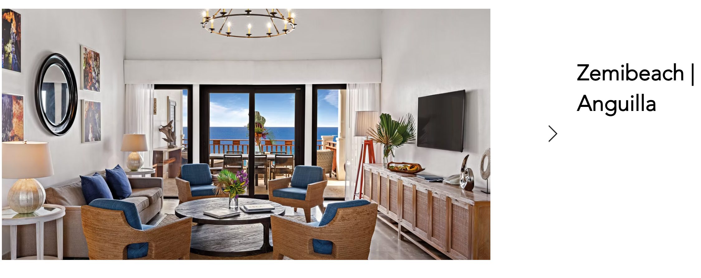 Zemibeach luxury villa interior with ocean views, Anguilla — impact windows and doors by Triangle Exports